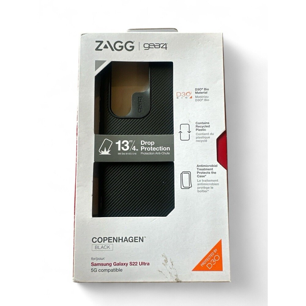 NEW ZAGG Gear4 Copenhagen Black Phone Case for Samsung Galaxy S22 Ultra